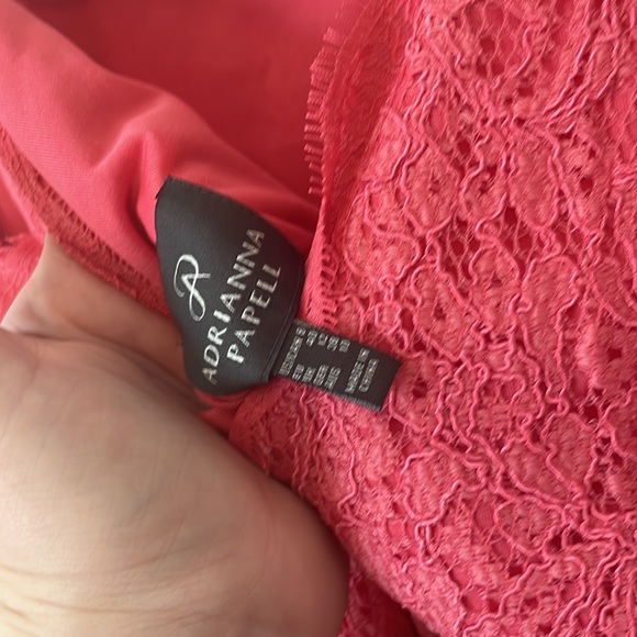 Adrianna Papell Pink Lace Back Zipper Dress - Picture 2 of 4